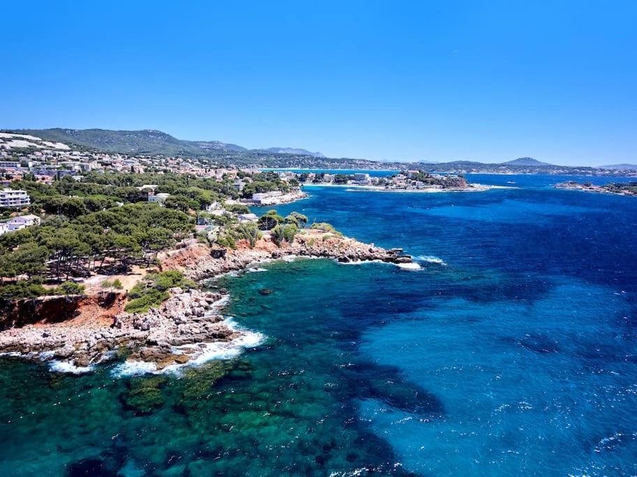 Bandol Roc Beach Vue Mer Grand T3 Face A La Plage Avec Parking מראה חיצוני תמונה